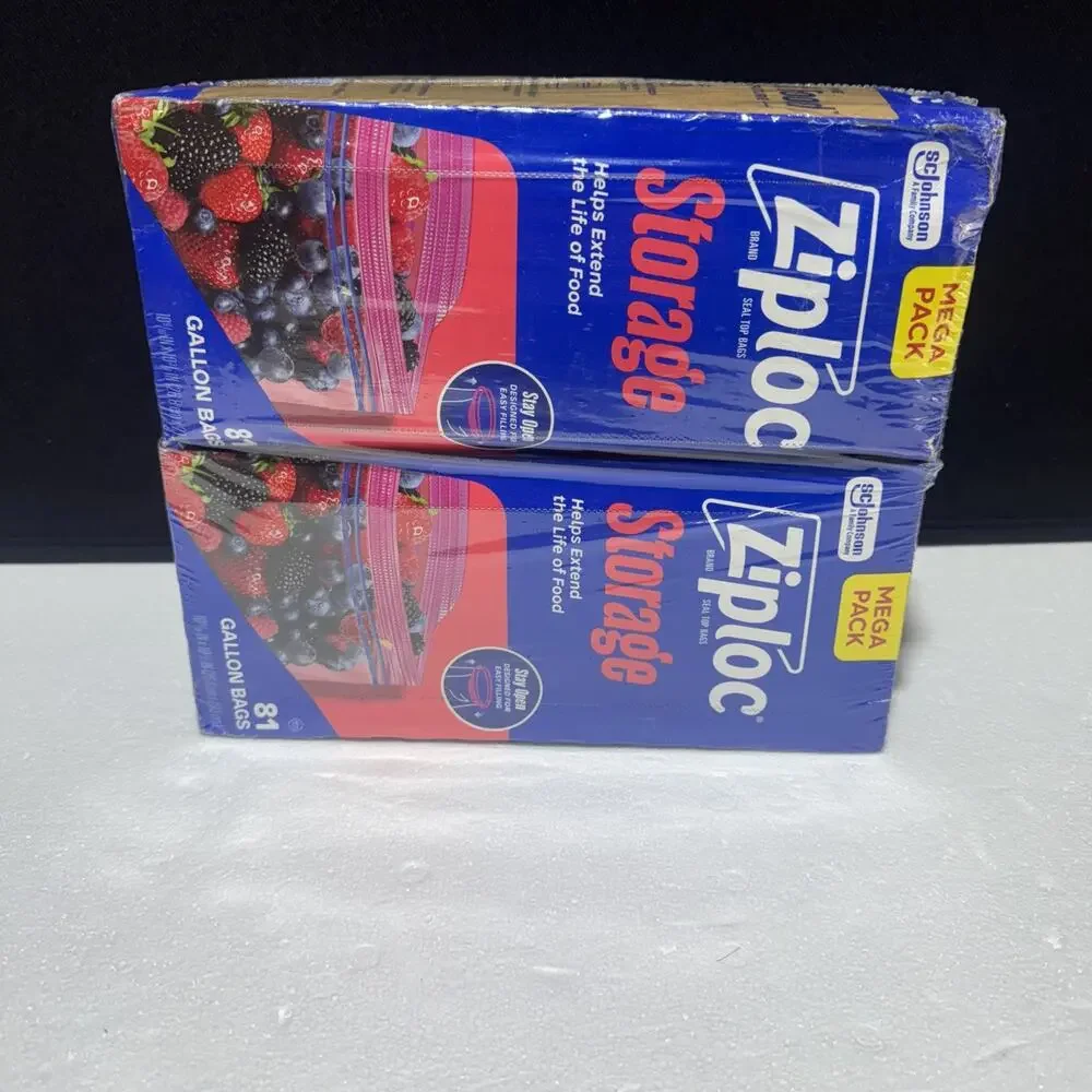 2X Ziploc Quart Food Storage Bags, Grip 'n Seal Technology X Easier Grip 81ct Ea